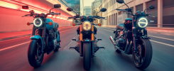 Comparatif visuel des roadsters CFMoto 675NK, Honda Hornet 750 et Yamaha MT-07