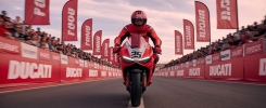 Nicolo Bulega sur sa Ducati en pleine course World Superbike 2025