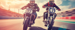Deux motos se disputent la victoire avec un faible écart