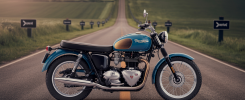 Une Triumph T120 Bonneville illustrée avec des couleurs vives