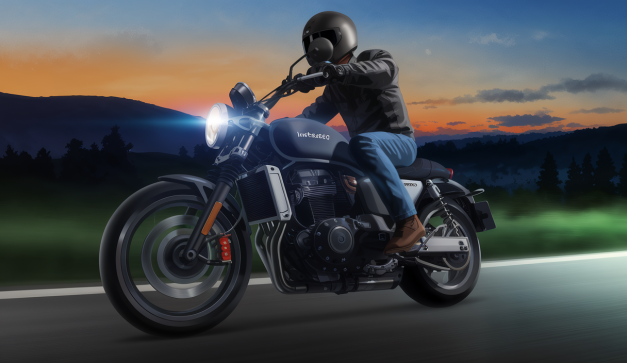 Caméra Insta360 X5 capturant une aventure à moto