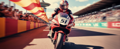 Illustration de Marc Marquez triomphant au Grand Prix d'Aragon 2025