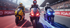 Illustration dynamique d'équipes MotoGP adoptant des stratégies innovantes pour 2025