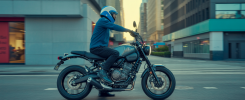 Illustration détaillée de la Yamaha XSR900 2025 avec technologies avancées