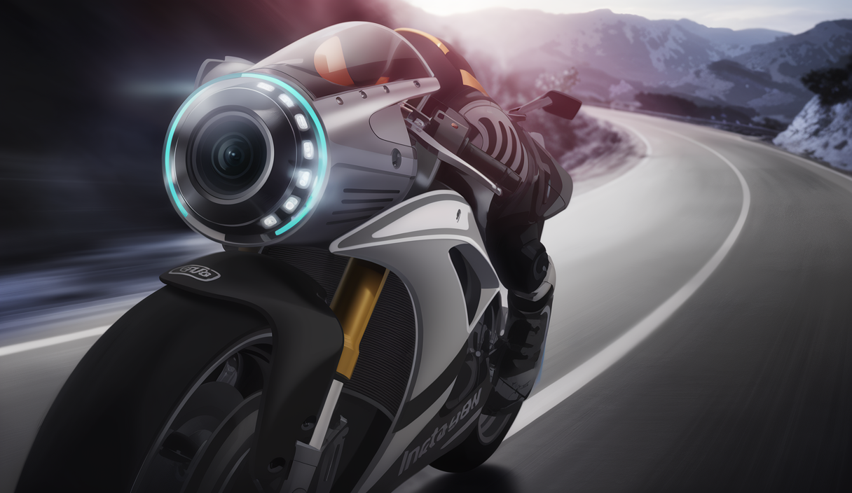Prototype de la caméra Insta360 X5 pour les passionnés de moto
