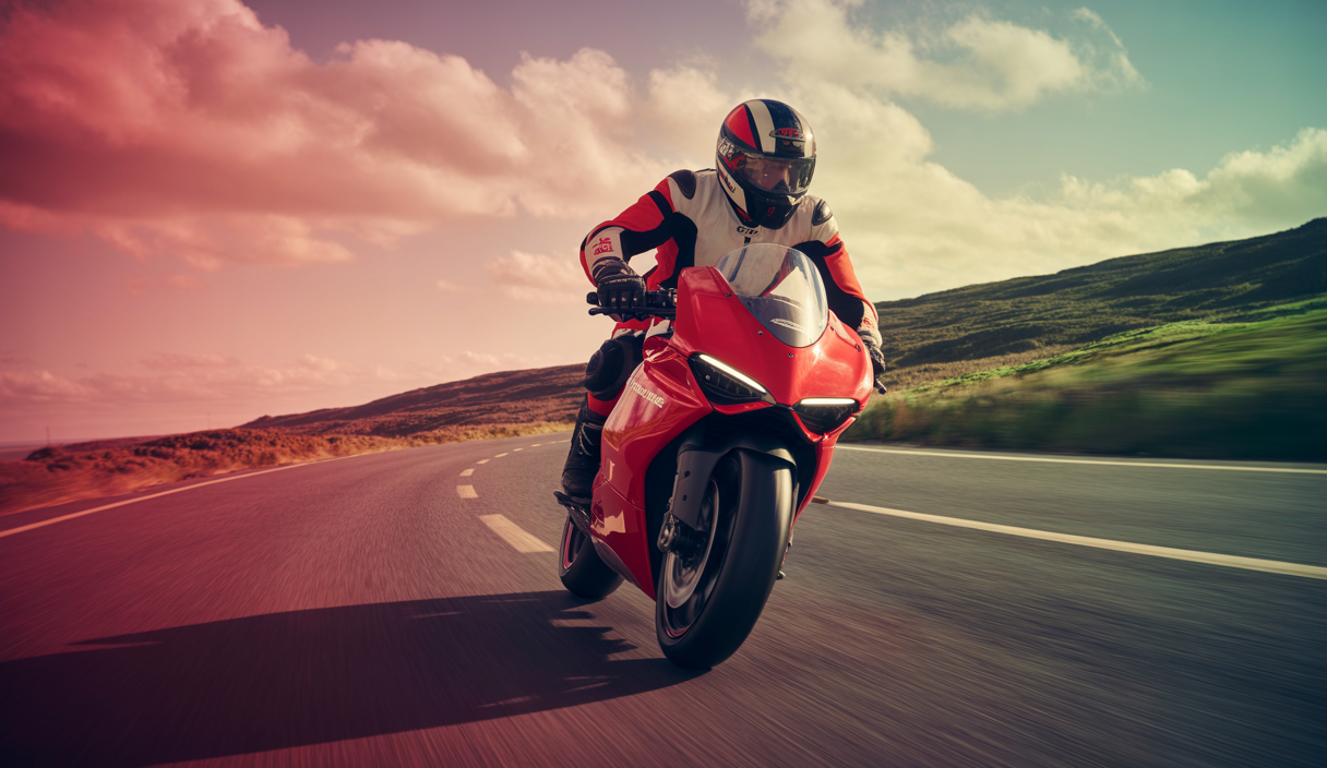 Michael Dunlop chevauchant une Ducati Panigale V2 lors de sa victoire historique à l'Isle of Man TT