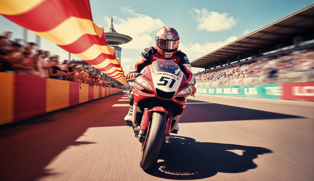 Illustration de Marc Marquez triomphant au Grand Prix d'Aragon 2025