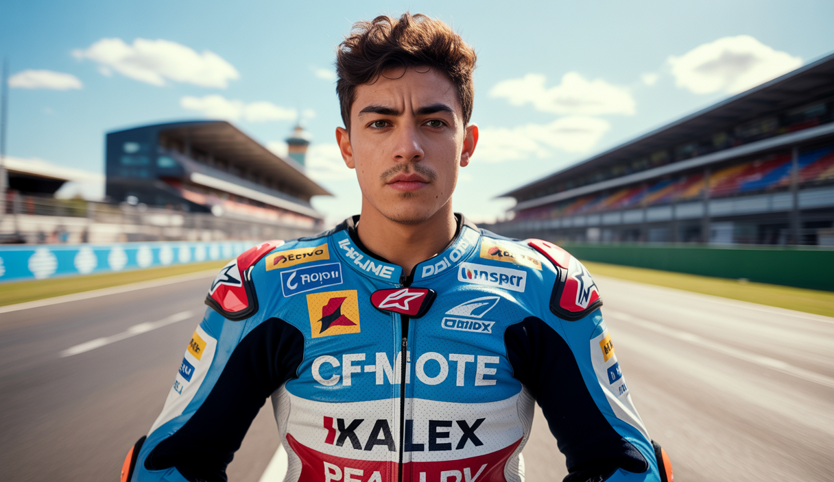 David Alonso en course au Grand Prix de Moto2 à Balaton Park en Hongrie, célébrant sa victoire historique en rookie colombien